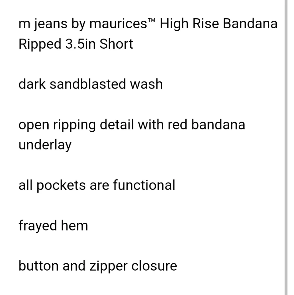 Maurices High Rise Distressed Bandana Jean Shorts 24W Stretch Like NEW W-2498